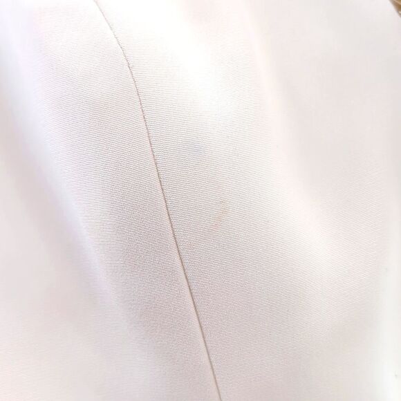 Cache 90s Ivory Mini Halter Cocktail Dress Plunge Gold Beaded Neckline Sz 6 - Picture 8 of 16